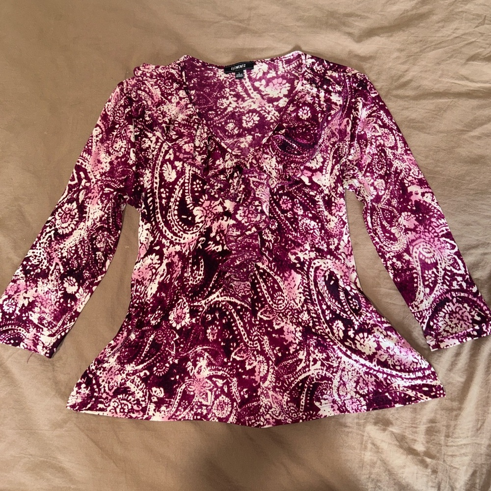 Floral Paisley Women's Top - Purple